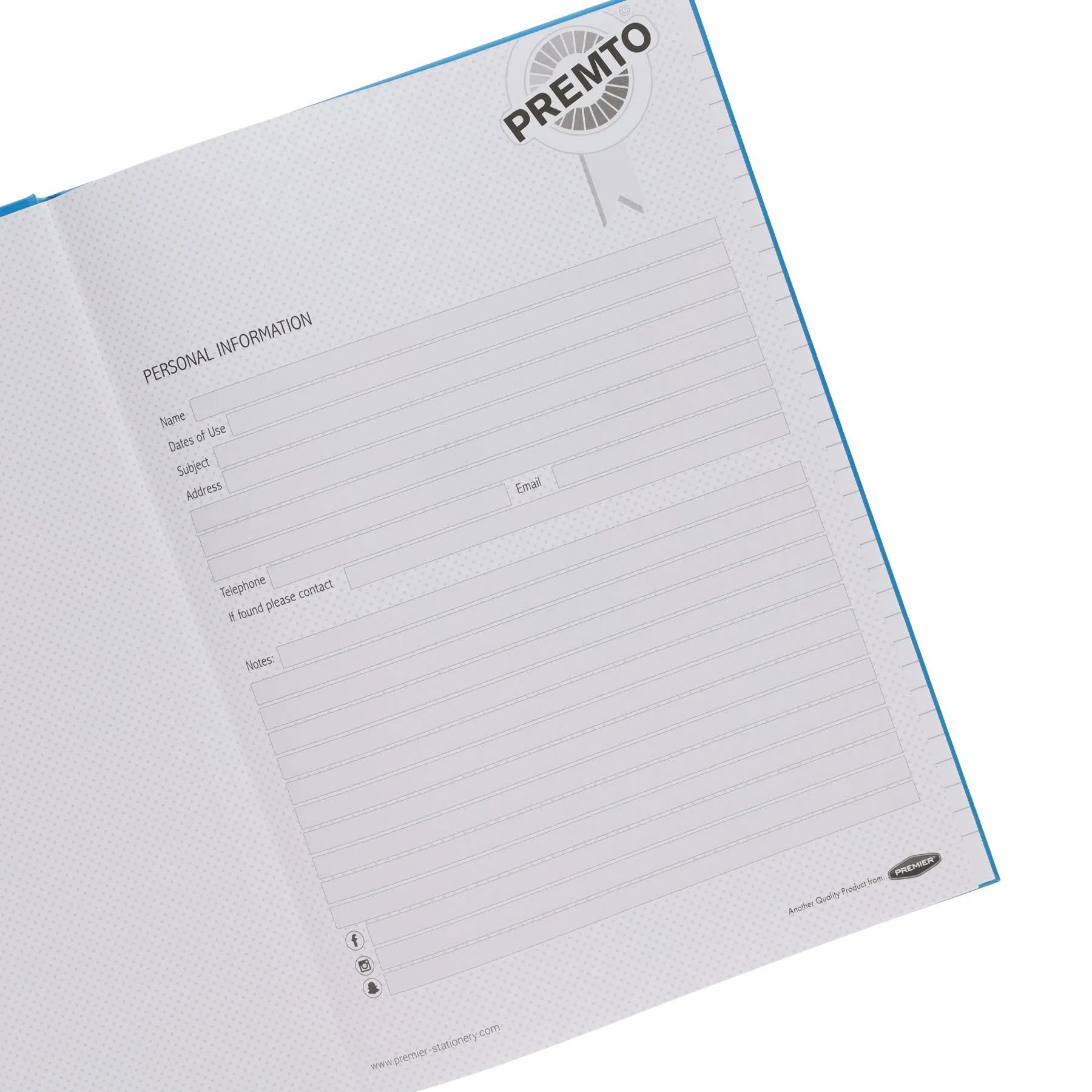 ■ Premto - A4 160pg Hardcover Notebook - Printer Blue