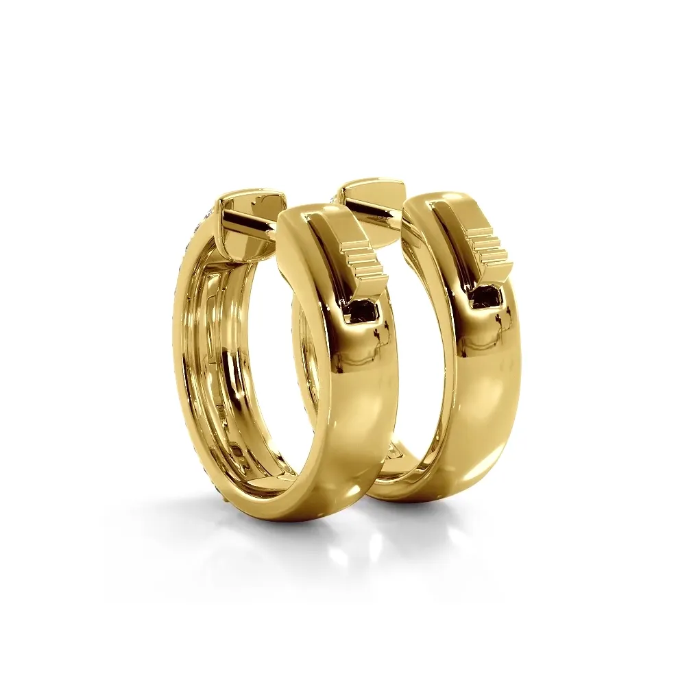 0.70 ctw. Three Row Huggie Diamond Hoop Earrings