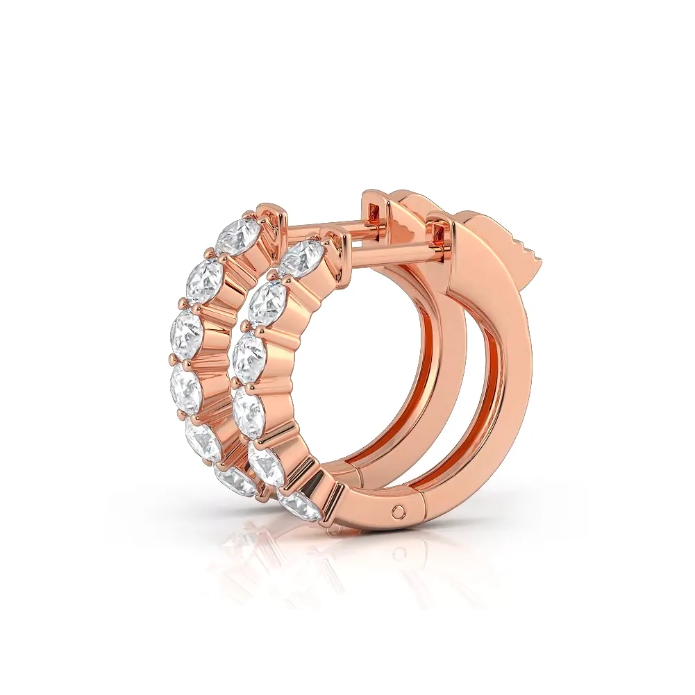 1.0 ctw. Common Prong Huggie Hoop Earrings
