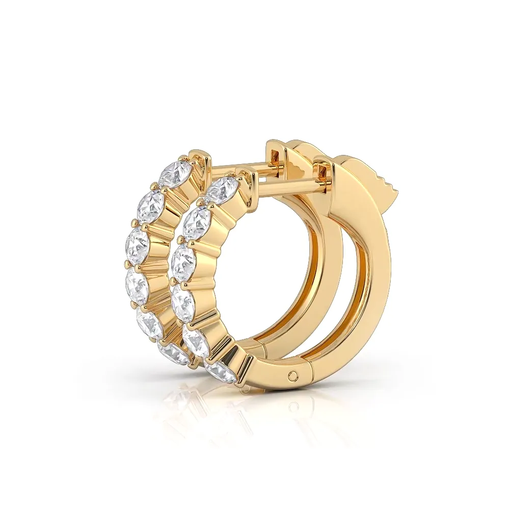 1.0 ctw. Common Prong Huggie Hoop Earrings