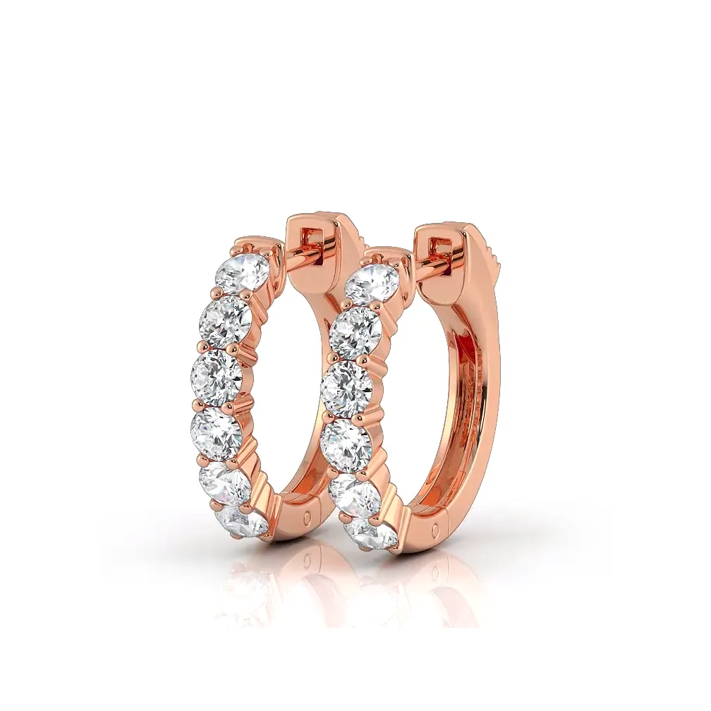 1.0 ctw. Common Prong Huggie Hoop Earrings
