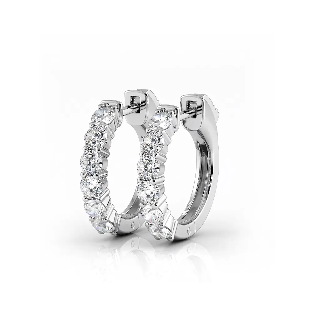 1.0 ctw. Common Prong Huggie Hoop Earrings