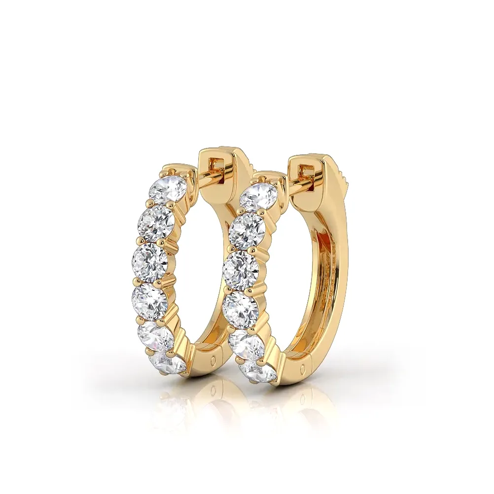 1.0 ctw. Common Prong Huggie Hoop Earrings