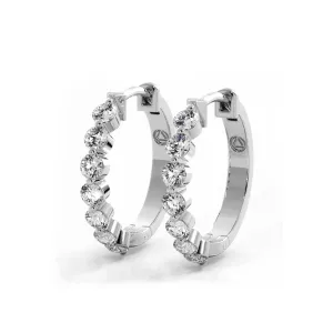 1.0 ctw. Floating Round Diamond Hoop Earrings