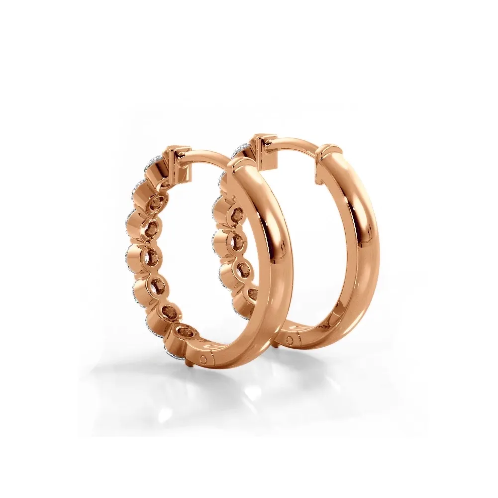 1.0 ctw. Floating Round Diamond Hoop Earrings