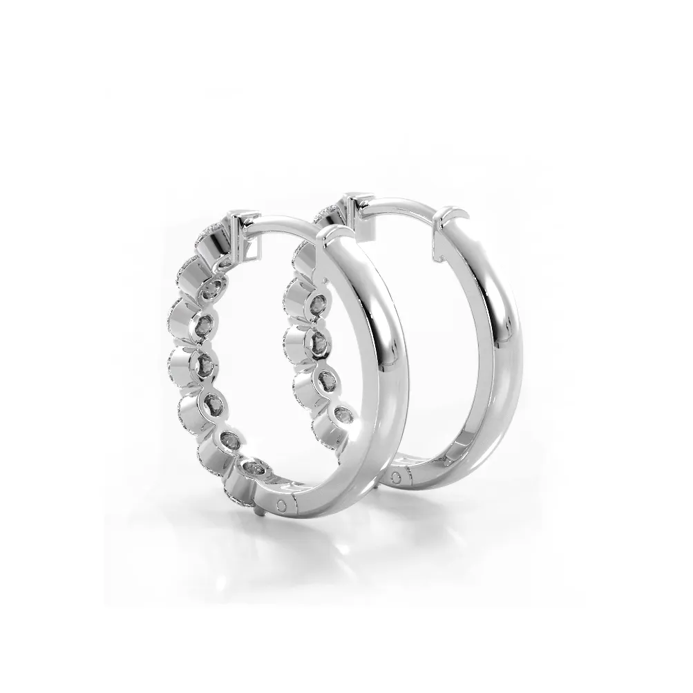 1.0 ctw. Floating Round Diamond Hoop Earrings