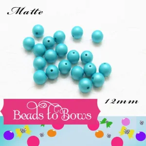 12mm Matte Turquoise  Bubblegum Pearl Beads, Gumball Beads, Pearl Beads, Bubblegum Pearls, Beading Supply, Jewelry Supply