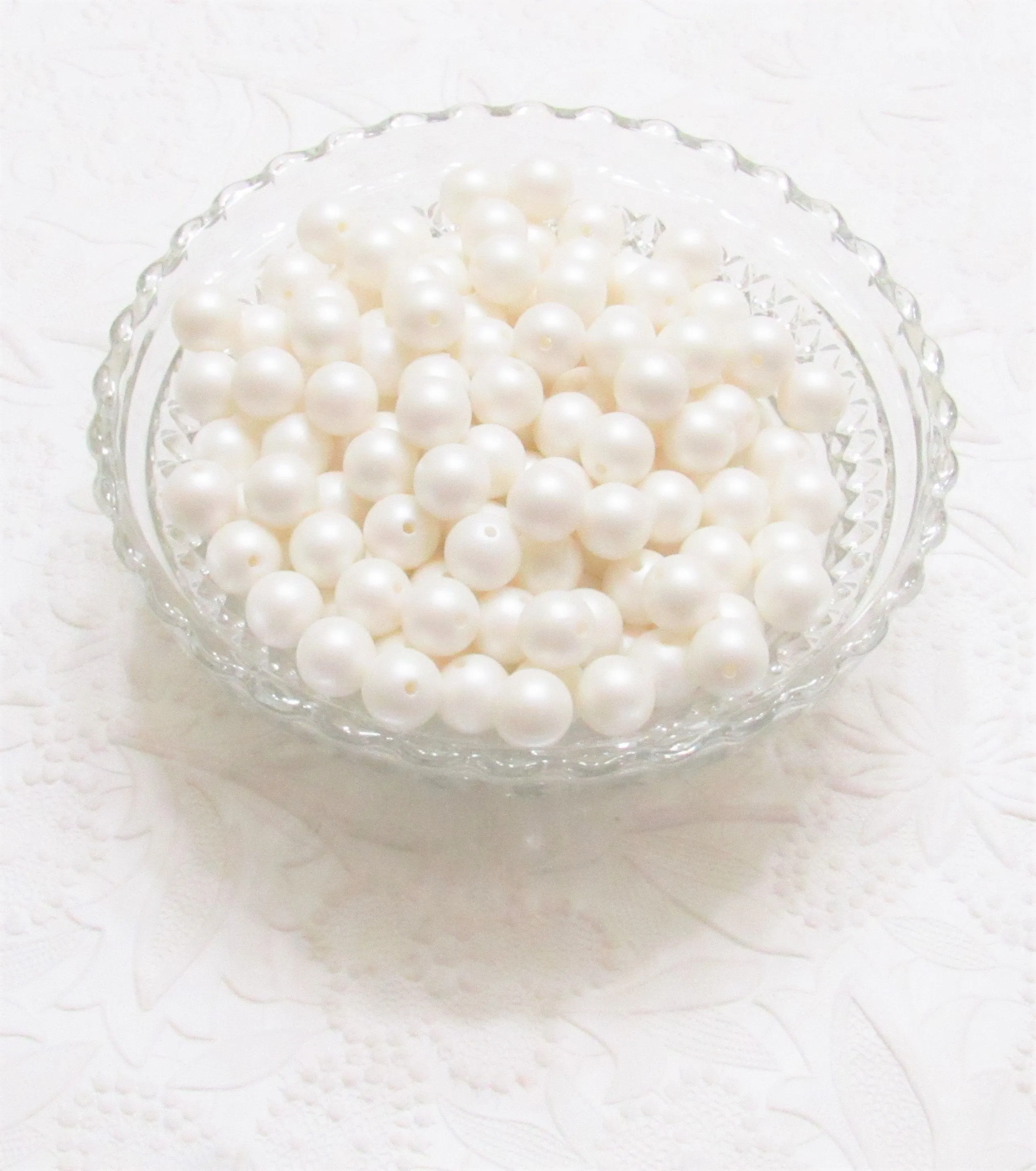 12mm Matte White Bubblegum Pearl Beads, Gumball Beads, Pearl Beads, Bubblegum Pearls, Beading Supply, Jewelry Supply