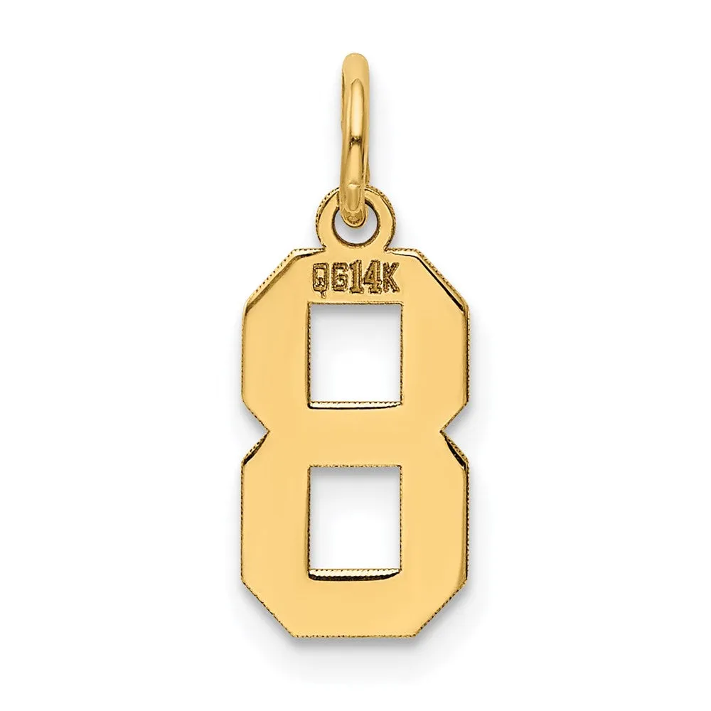 14k Small Polished Number 8 Charm
