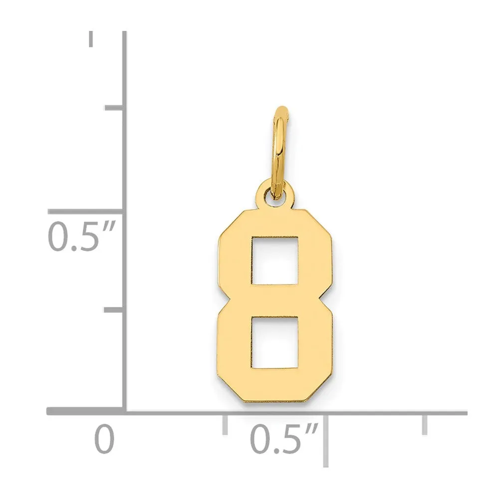 14k Small Polished Number 8 Charm