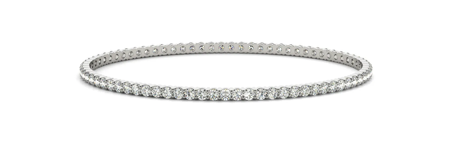 14K White Gold Diamond Eternity Bangle (1.75ctw)
