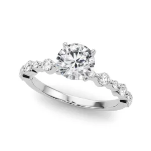 14K White Gold Lab-Grown Round Brilliant Diamond Shared Prong Engagement Ring - Options Available