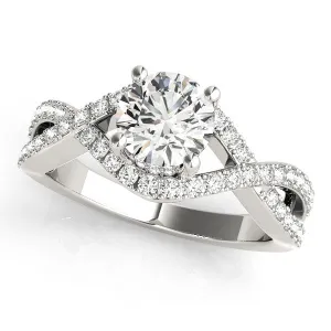 14K White Gold Round Brilliant Diamond Double Hidden Halo Infinity Inspired Engagement Ring (1.50ctw)
