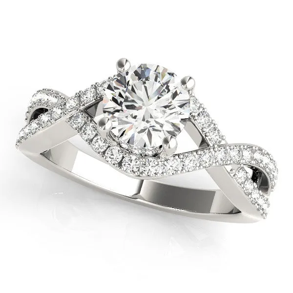 14K White Gold Round Brilliant Diamond Double Hidden Halo Infinity Inspired Engagement Ring (1.50ctw)