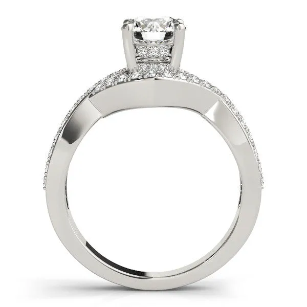 14K White Gold Round Brilliant Diamond Double Hidden Halo Infinity Inspired Engagement Ring (1.50ctw)