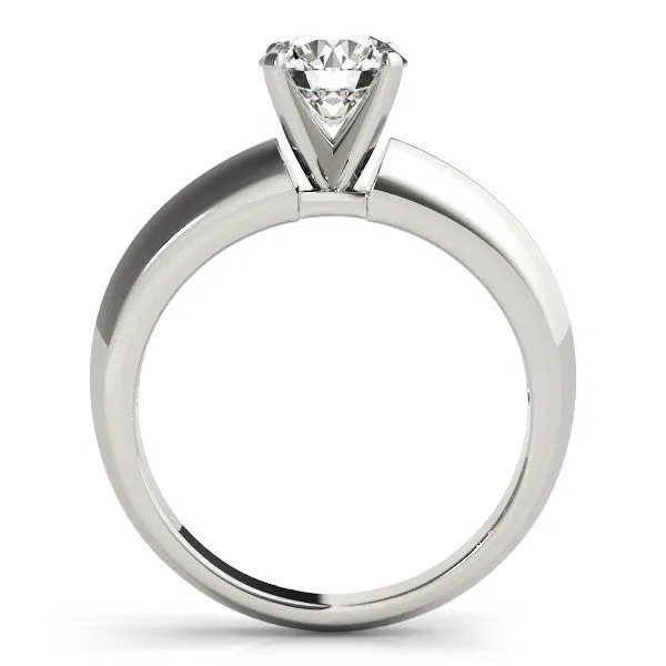 14K White Gold Round Brilliant Diamond Solitaire Engagement Ring