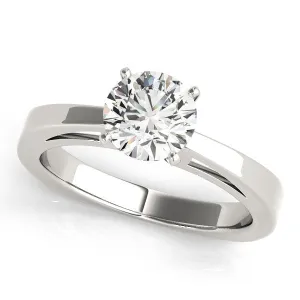14K White Gold Round Brilliant Diamond Solitaire Engagement Ring
