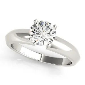14K White Gold Round Brilliant Diamond Solitaire Engagement Ring