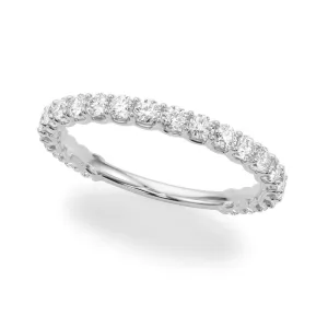 14K White Gold Round Brilliant Diamond U Prong Wedding Ring (.75ctw)
