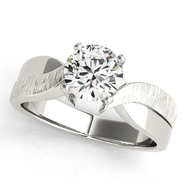 14K White Gold Round Brilliant Diamond Wide Soliatire Engagement Ring (1ct)