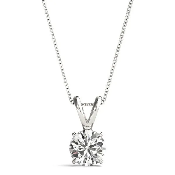 14K White Gold Round Brilliant Four Prong Diamond Solitaire (1ct)