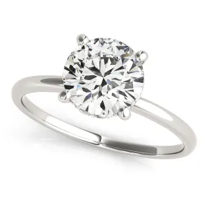 14K White Gold Round Brilliant Hidden Halo With Peek-a-boo Diamonds Engagement Ring