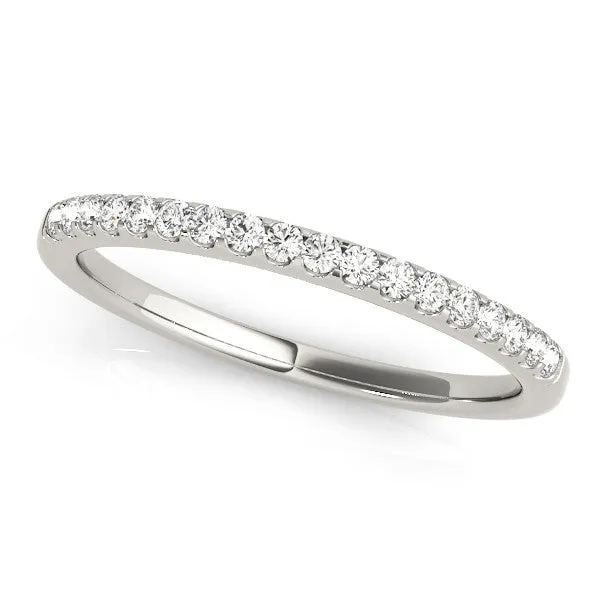 14K White Gold Round Diamond Pave Wedding Ring (.20ctw)
