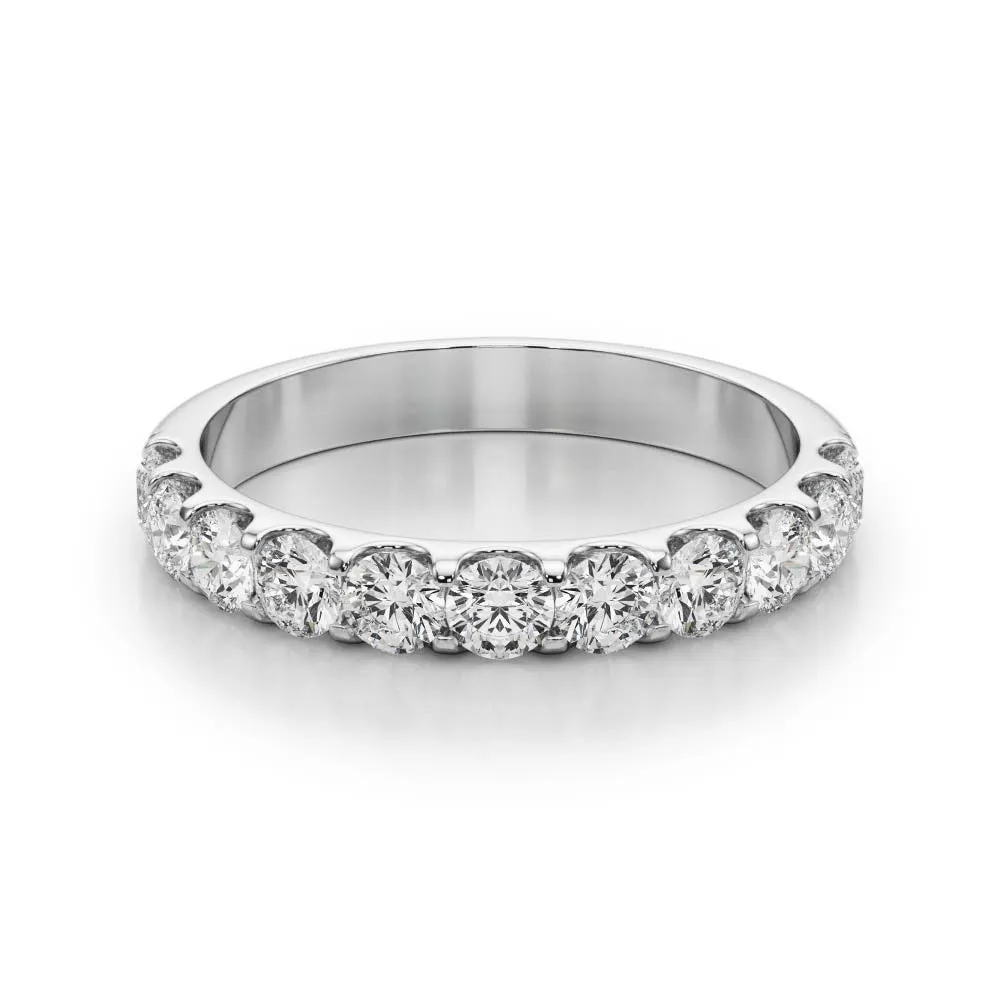 14K White Gold Round Diamond Pave Wedding Ring (.20ctw)