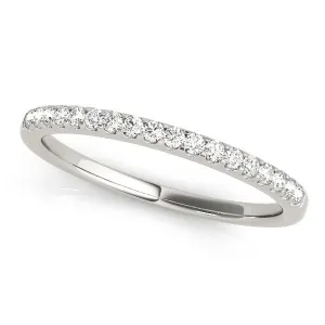 14K White Gold Round Diamond Pave Wedding Ring (.20ctw)