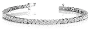 14K White Gold Shared Prong Diamond Tennis Bracelet (1ctw)