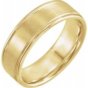 14K Yellow 7 mm Grooved Band Size 8.5