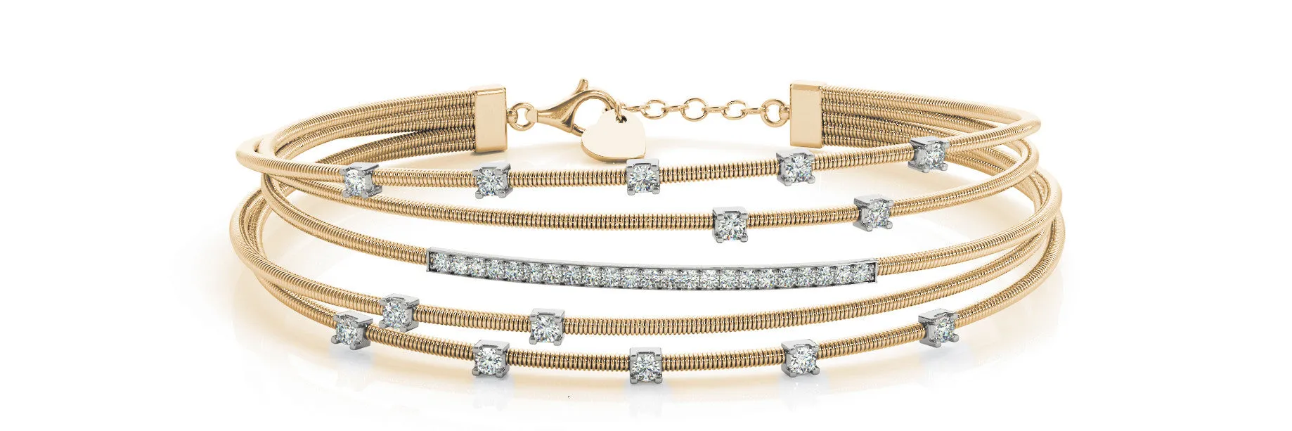 14K Yellow Gold Criss-Cross Diamond Bracelet (.70ctw)