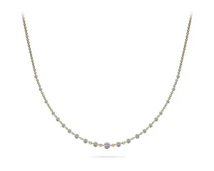 14K Yellow Gold Floating Round Diamond Necklace (4ctw)