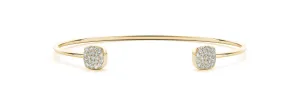 14K Yellow Gold Negative Space Pave Diamond Bangle (.30ctw)