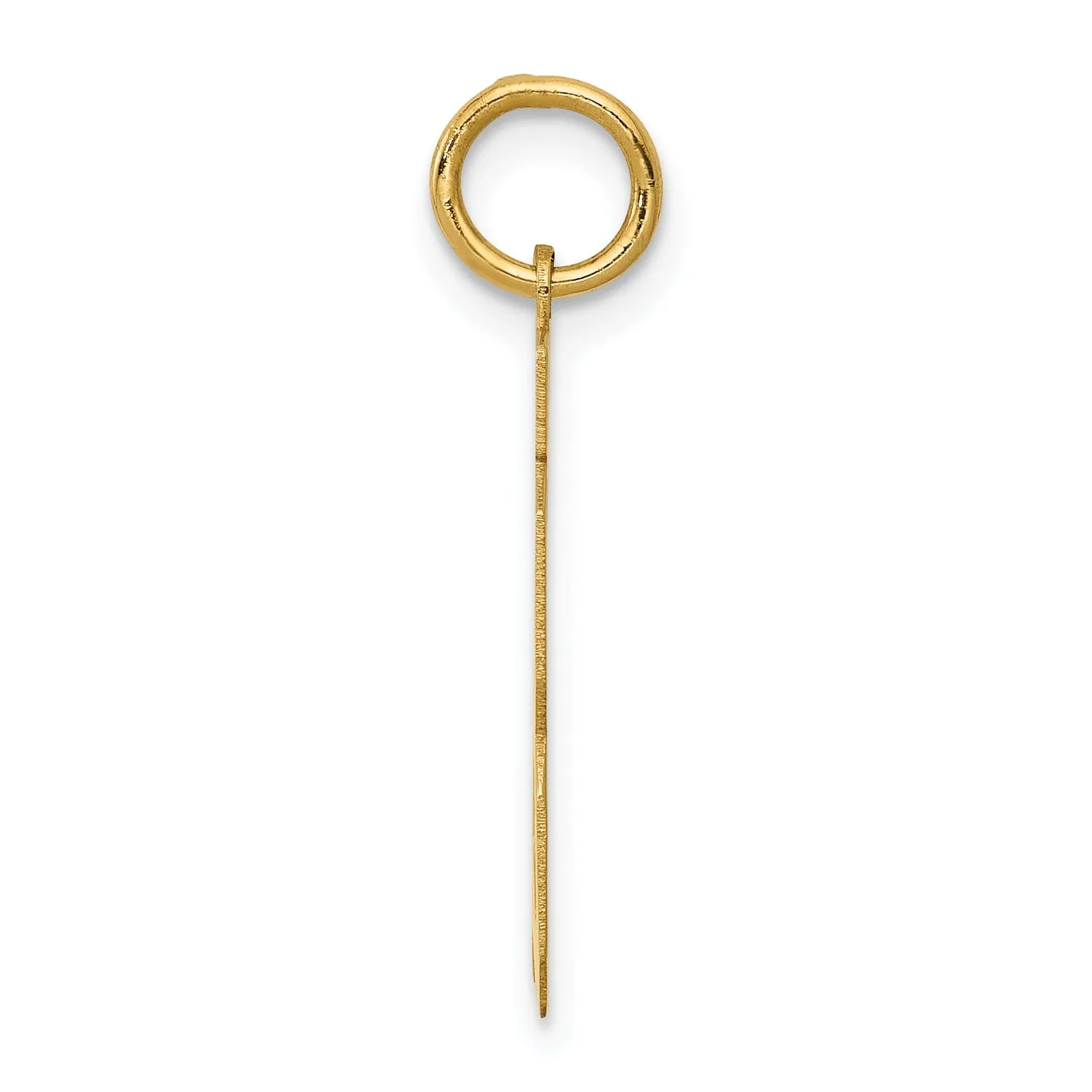 14K Yellow Gold Polished Finish Medium Size Number 13 Charm Pendant
