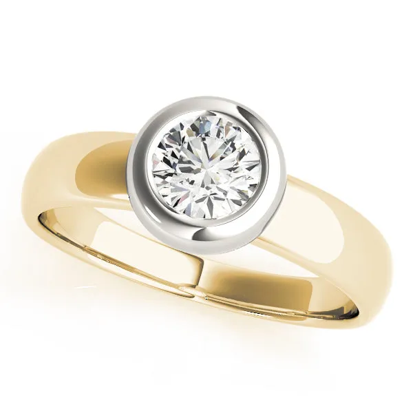 14K Yellow Gold Round Brilliant Bezel Set Diamond Engagement Ring (1ct)