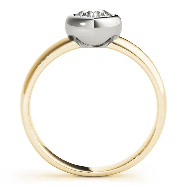14K Yellow Gold Round Brilliant Bezel Set Diamond Engagement Ring (1ct)