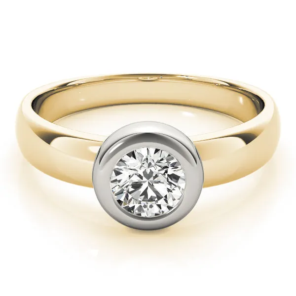 14K Yellow Gold Round Brilliant Bezel Set Diamond Engagement Ring (1ct)