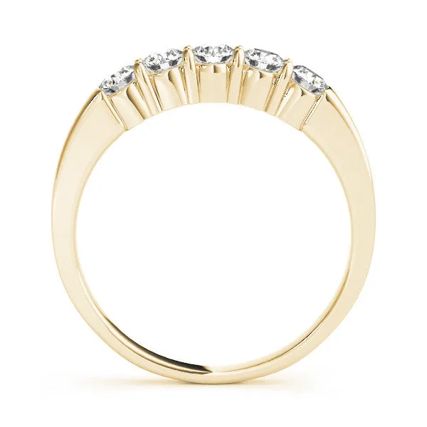 14K Yellow Gold Round Brilliant Diamond 5 Stone Wedding Ring (.33ctw)