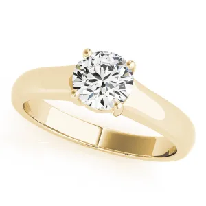 14K Yellow Gold Round Brilliant Diamond Basket Set Solitaire Engagement Ring (1ct)