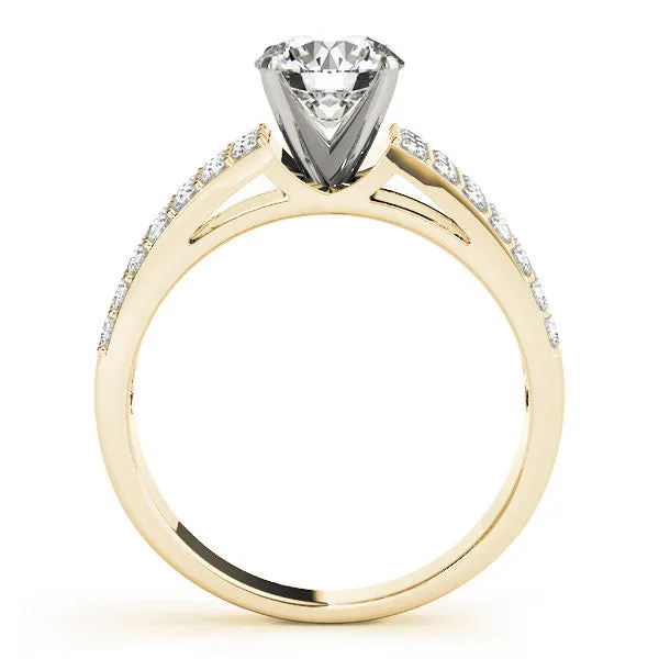 14K Yellow Gold Round Brilliant Diamond Multi-Row Engagement Ring With Pave Accents (1.38ctw)