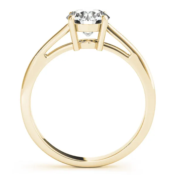 14K Yellow Gold Round Brilliant Diamond Open Gallery Solitaire Ring (1ct)