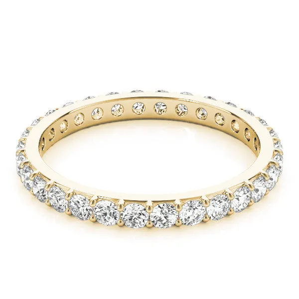 14K Yellow Gold Round Brilliant Diamond Pave Eternity Ring (.40ctw)