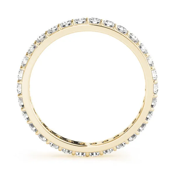 14K Yellow Gold Round Brilliant Diamond Pave Eternity Ring (.40ctw)