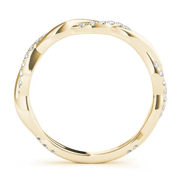 14K Yellow Gold Round Brilliant Diamond Pave Twisted Wedding Ring (.20ctw)