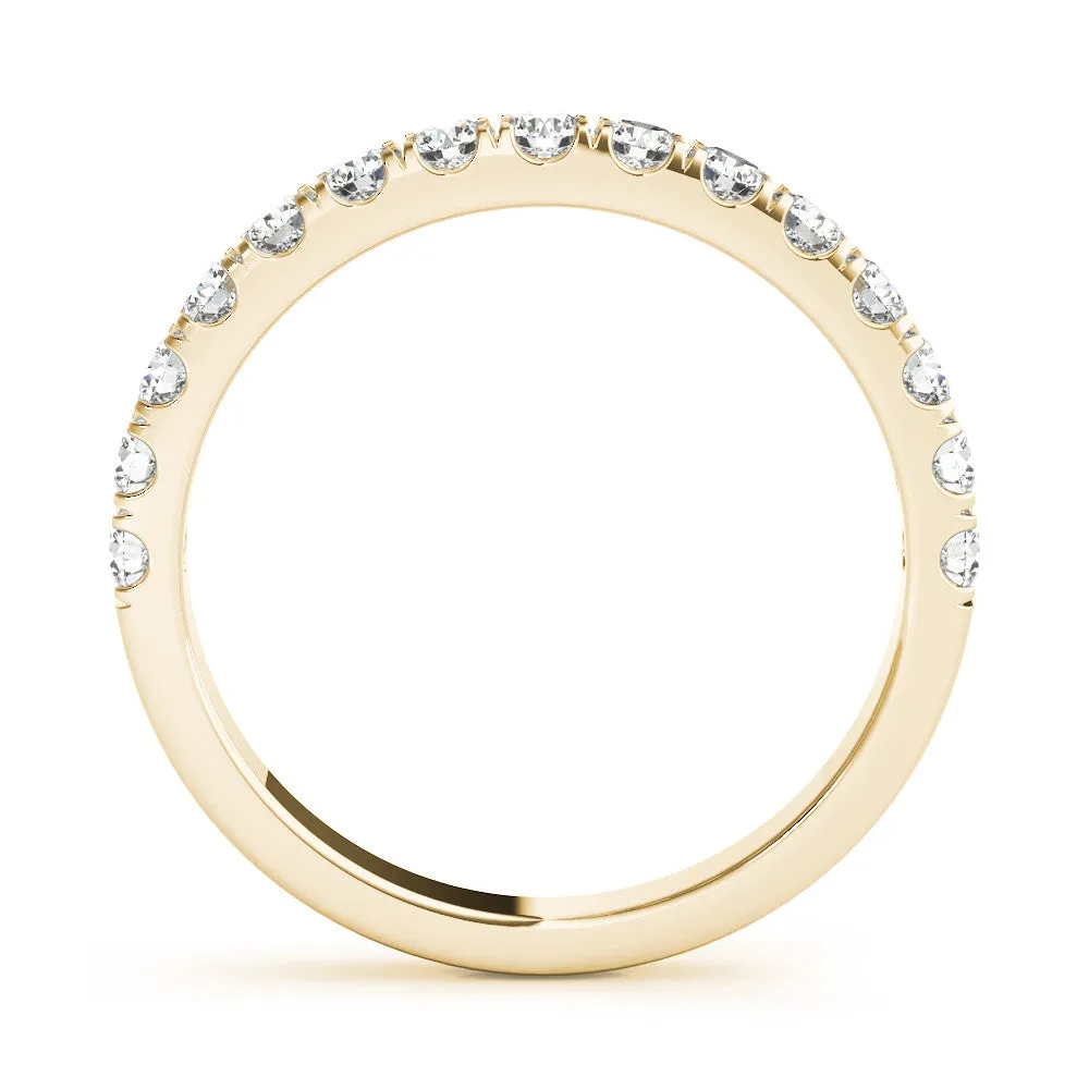 14K Yellow Gold Round Brilliant Diamond Pave Wedding Ring (.25ctw)