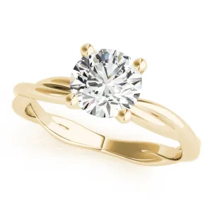 14K Yellow Gold Round Brilliant Diamond Twisted Shank Engagement Ring (1ct)