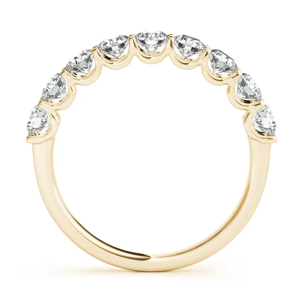 14K Yellow Gold Round Brilliant Diamond U Prong Wedding Ring (1ctw)