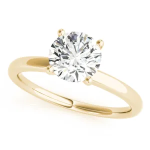 14K Yellow Gold Round Brilliant Hidden Halo Closed Gallery Diamond Engagement Ring (1.10ctw)