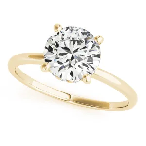 14K Yellow Gold Round Brilliant Hidden Halo With Peek-a-boo Diamonds Engagement Ring